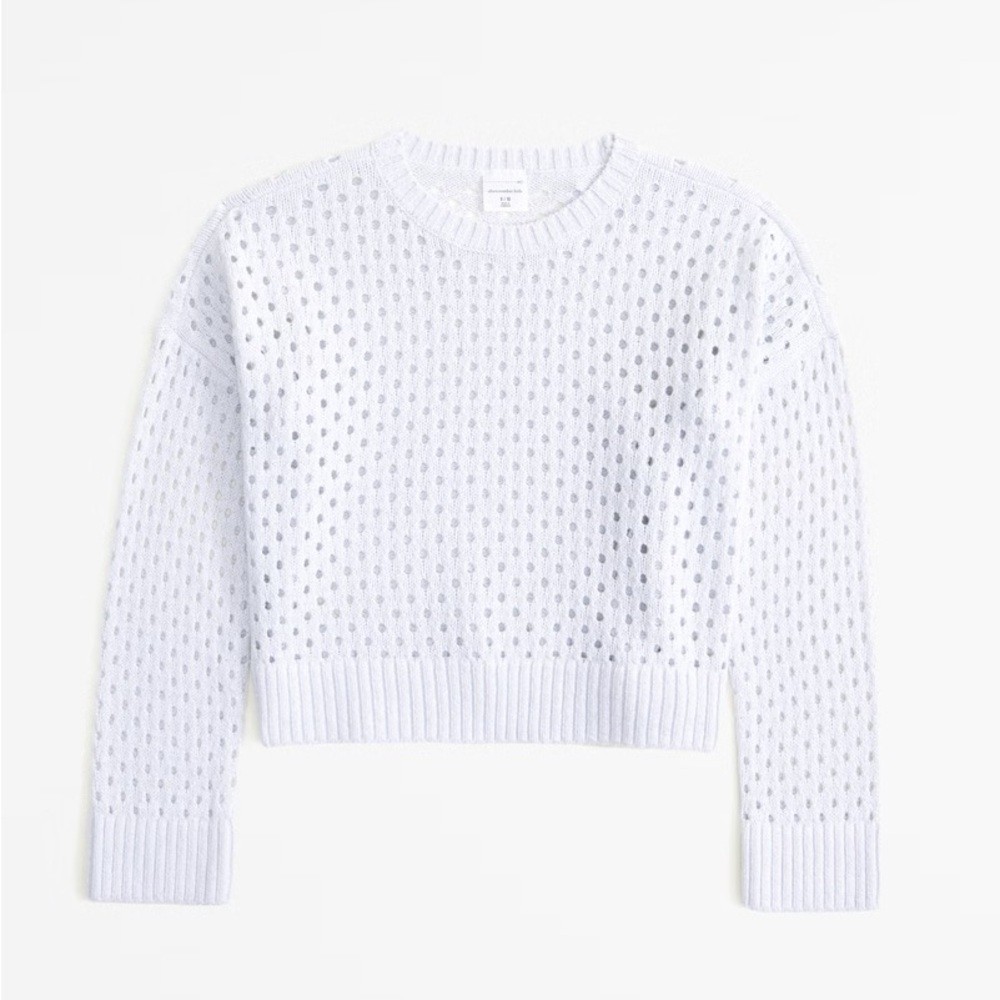 Abercrombie Kids girls gray crew sweater with shine. Size 9-10.